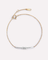 Solid Yellow Gold - Diamond Links Bar Bracelet