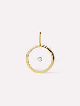 Gold Pendant - Floating Diamond Charm Large