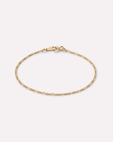 Solid Yellow Gold - Figaro Chain Bracelet