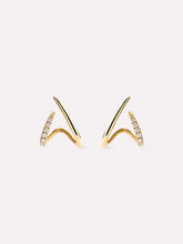 Solid Yellow Gold - Diamond Aurora Huggie Studs