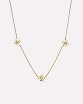 Solid Yellow Gold - Mini Flower Station Necklace