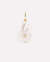 Solid Yellow Gold - Mother of Pearl Shell Charm
