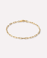 Solid Yellow Gold - Medium Paperclip Bracelet