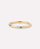 Solid Yellow Gold - 2 Stone Birthstone Ring