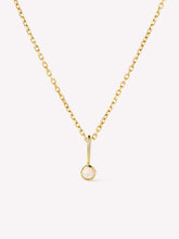 Solid Yellow Gold - Opal Mini Birthstone Necklace