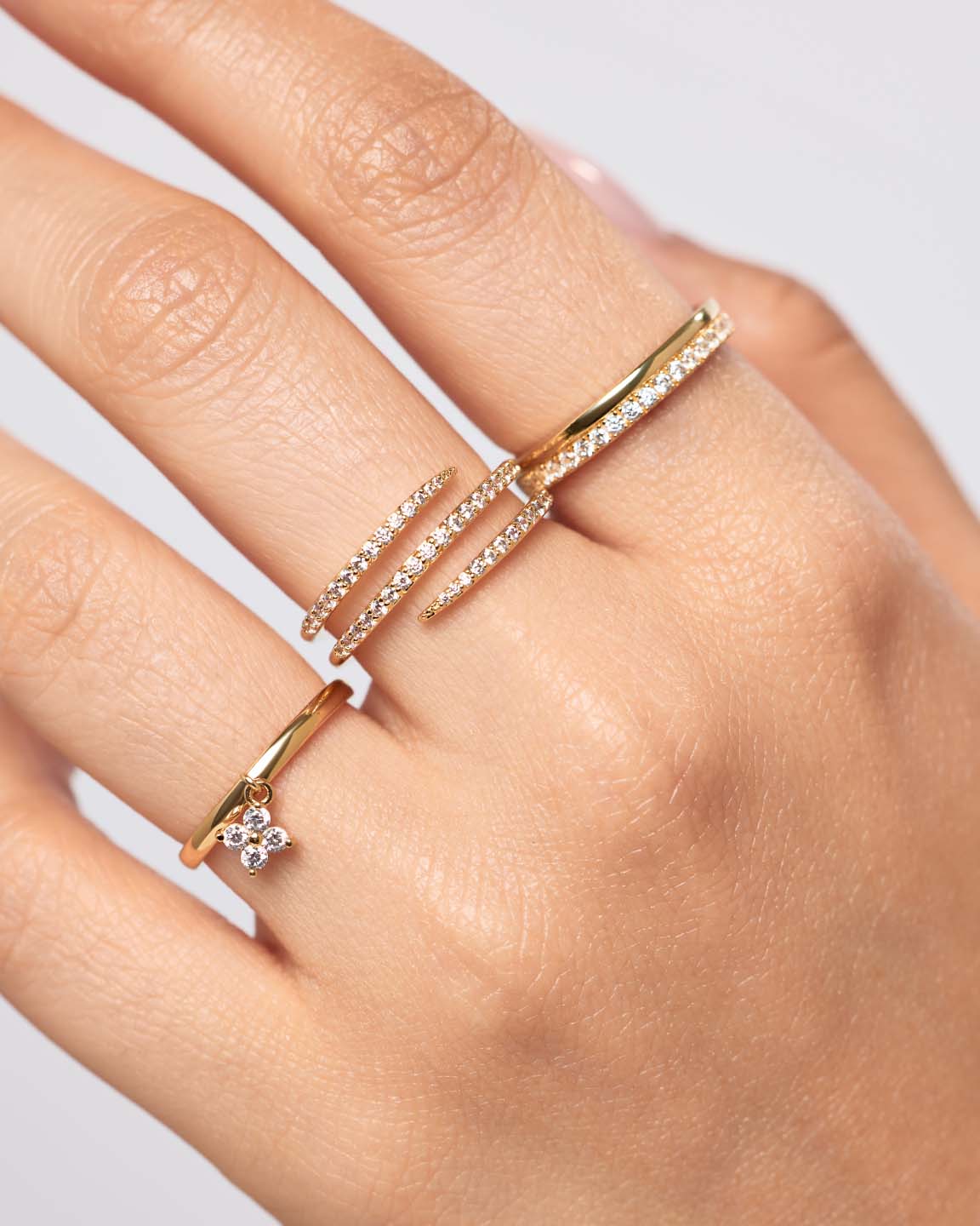 Gold Ring - Oren Triple Pave