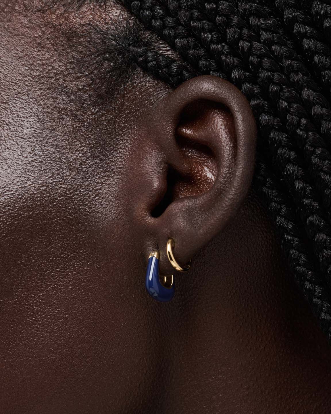 Huggie Earrings - Dakota Mini Navy