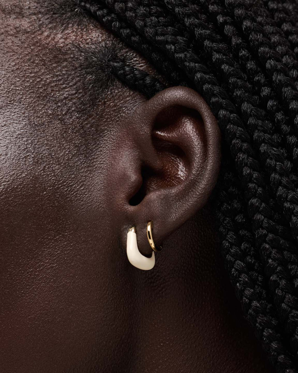 Huggie Earrings - Dakota Mini White