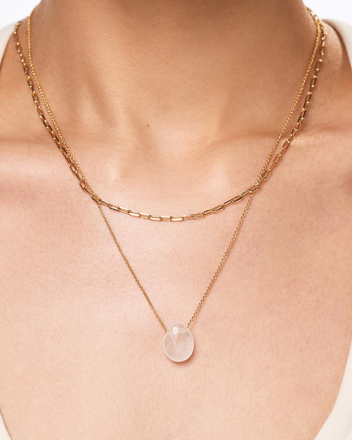 Mini Pebble Necklace - Pebble Mini Clear Quartz