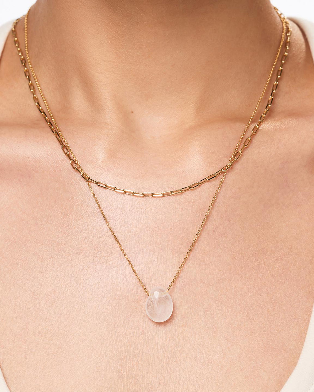 Mini Pebble Necklace - Pebble Mini Clear Quartz