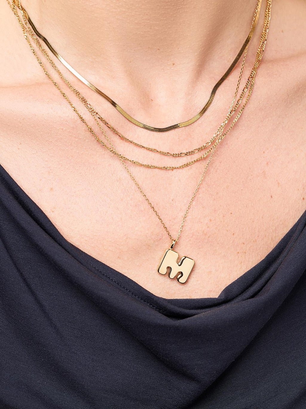 Sterling Silver - Bubble Letter Necklace