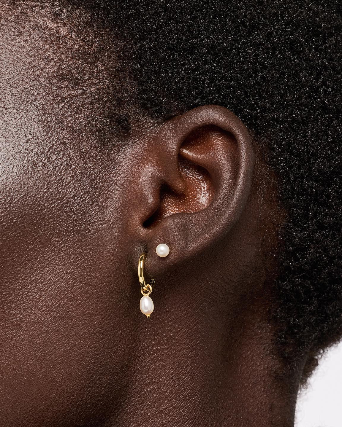 Pearl Huggie Hoops - Frida