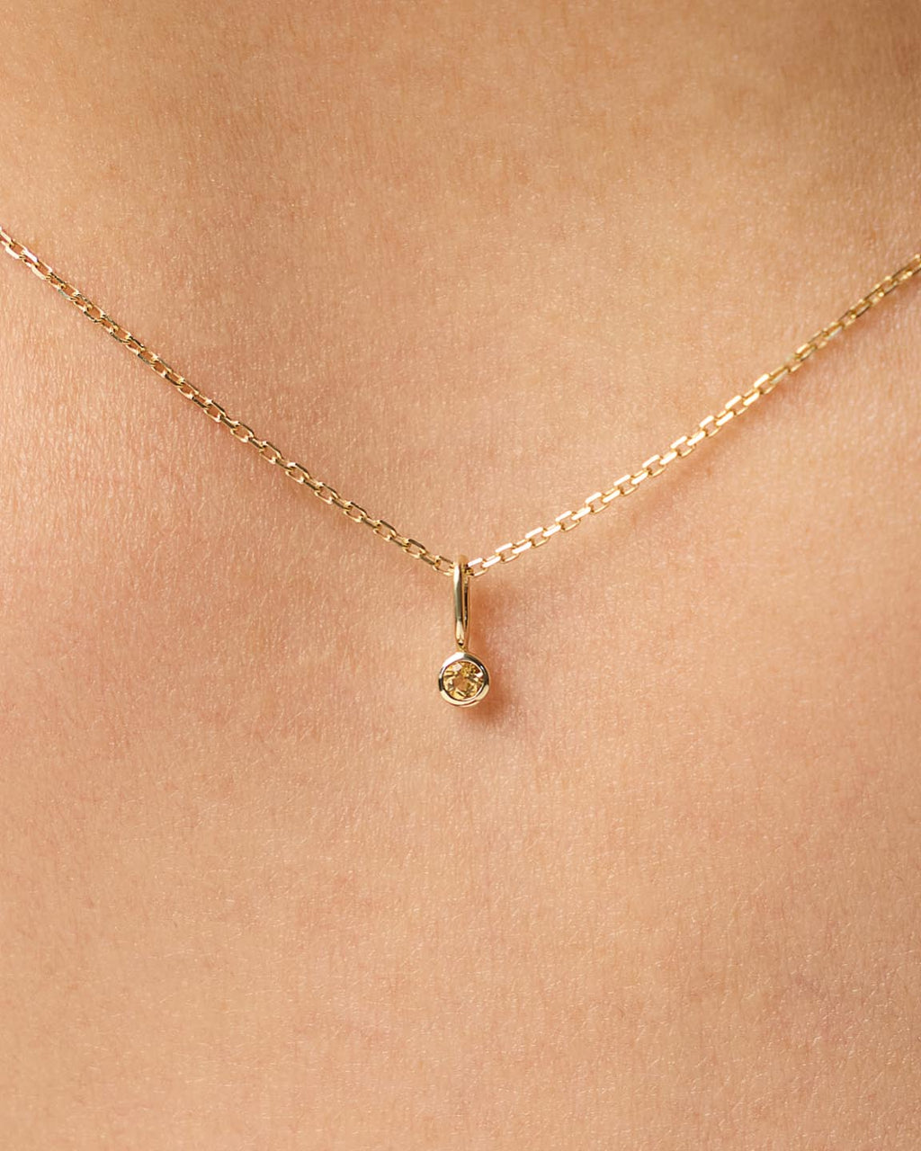 Solid Yellow Gold - Citrine Mini Birthstone Charm