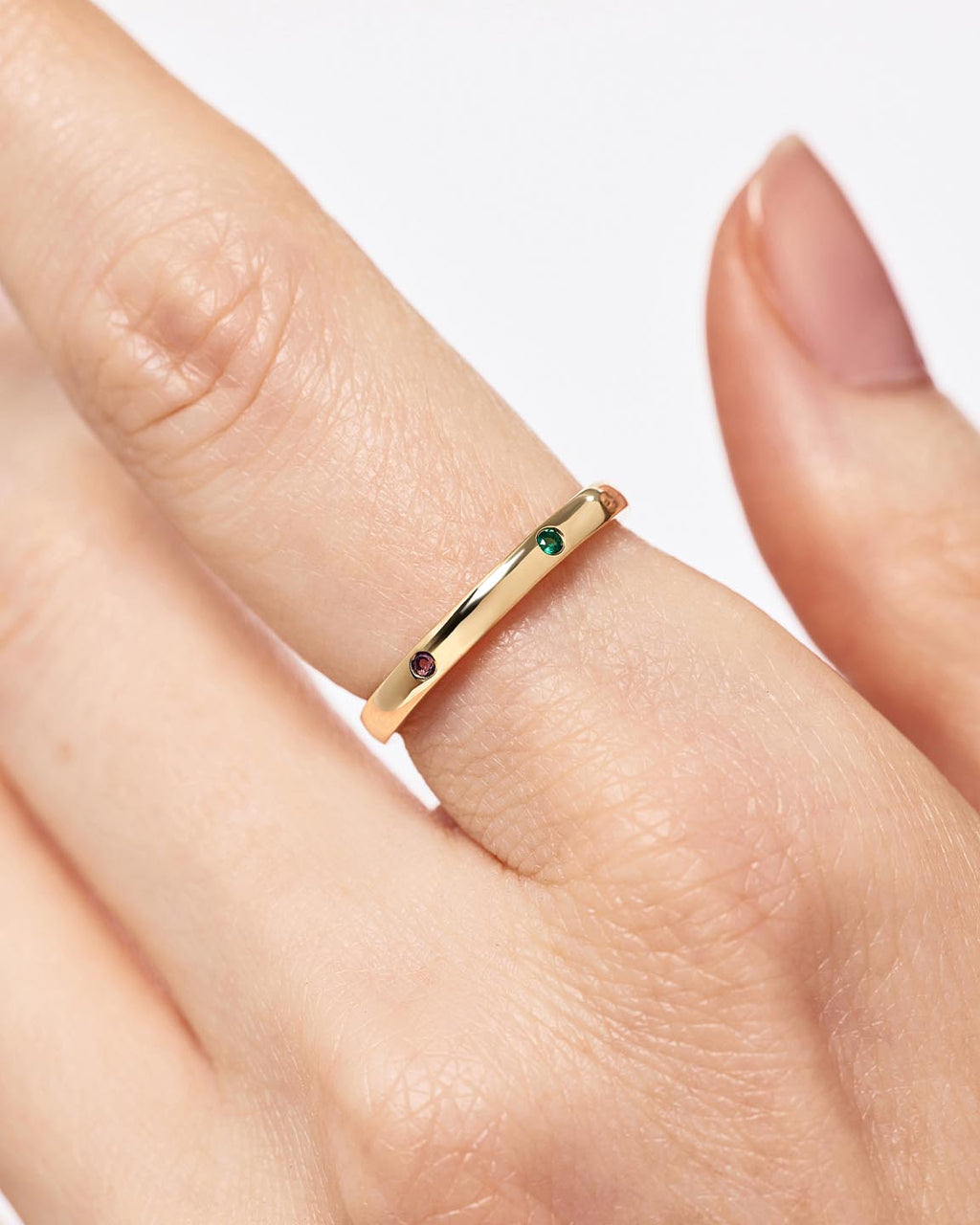 Birthstone Jewelry - 6 Stone Station Birthstone Ring