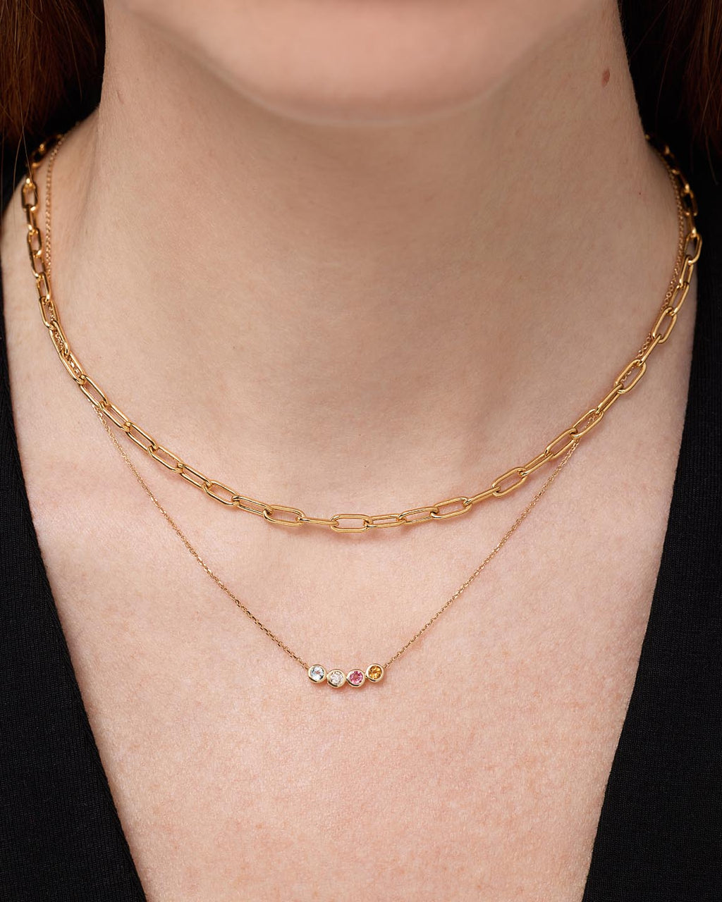 Birthstone Necklace - 4 Stone Birthstone Necklace