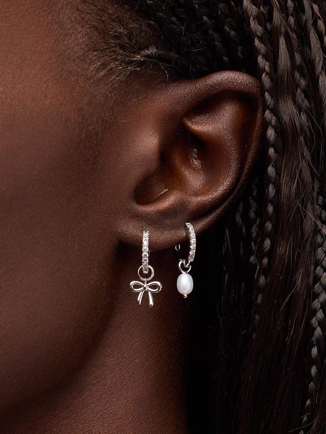 Earring Charms - Bow Charms Silver