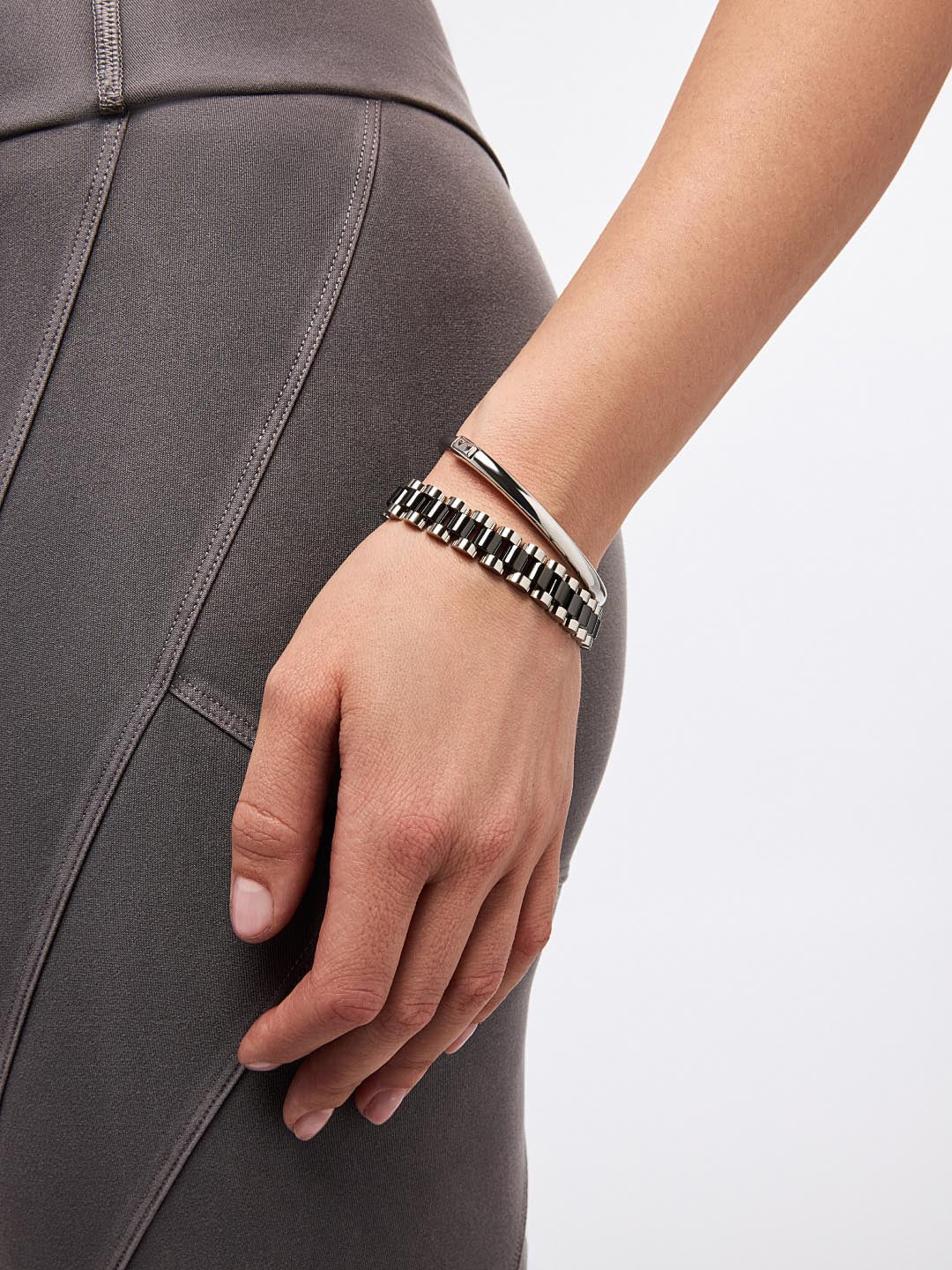 Watch Strap Bracelet - Ora Silver Ceramic