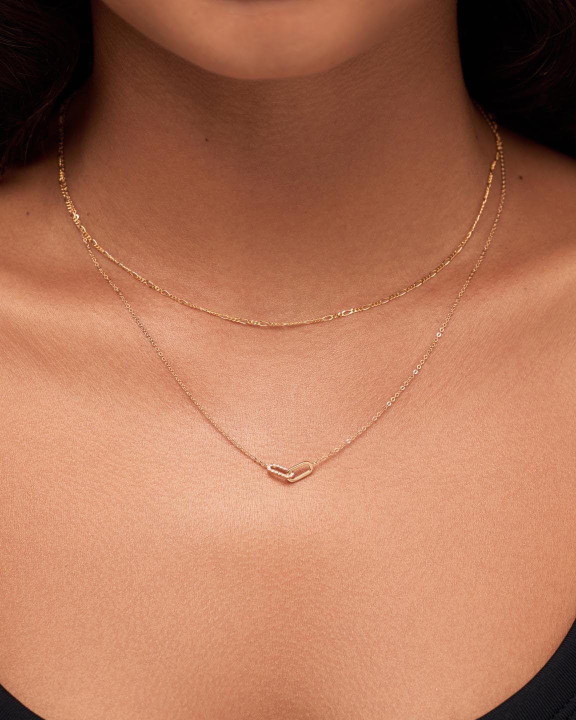 Solid Yellow Gold - Figaro Chain Necklace