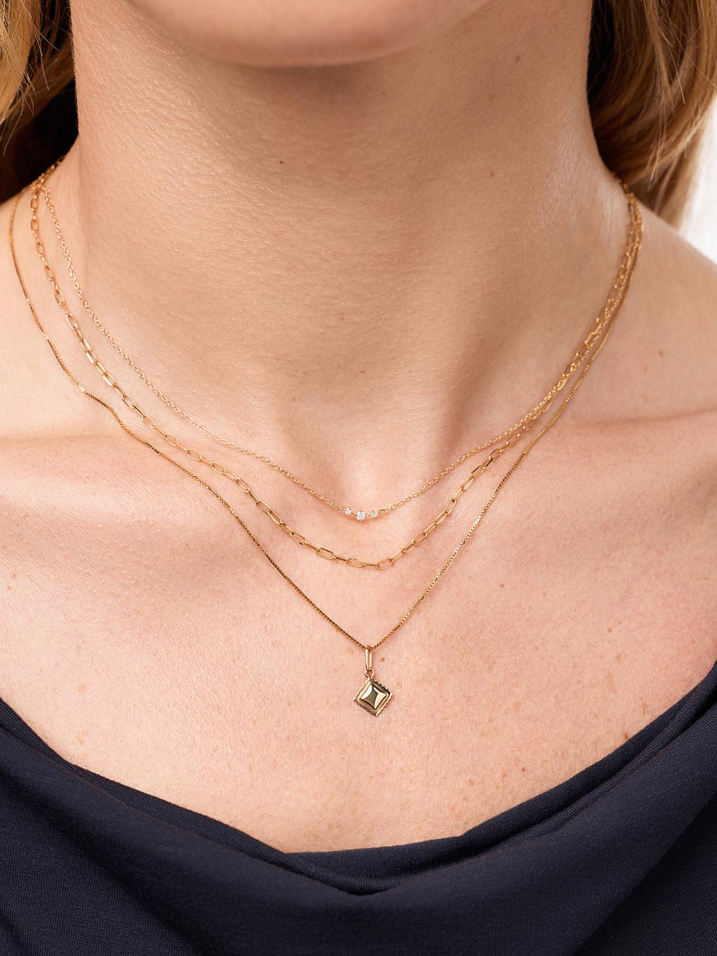 Solid Yellow Gold - Mini Ravioli Charm