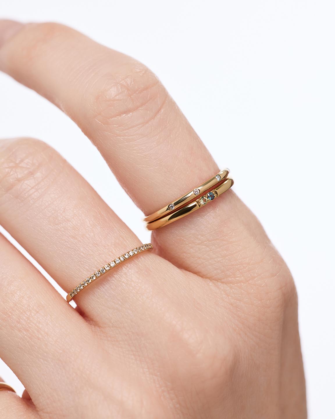 Solid Yellow Gold - 2 Stone Birthstone Ring