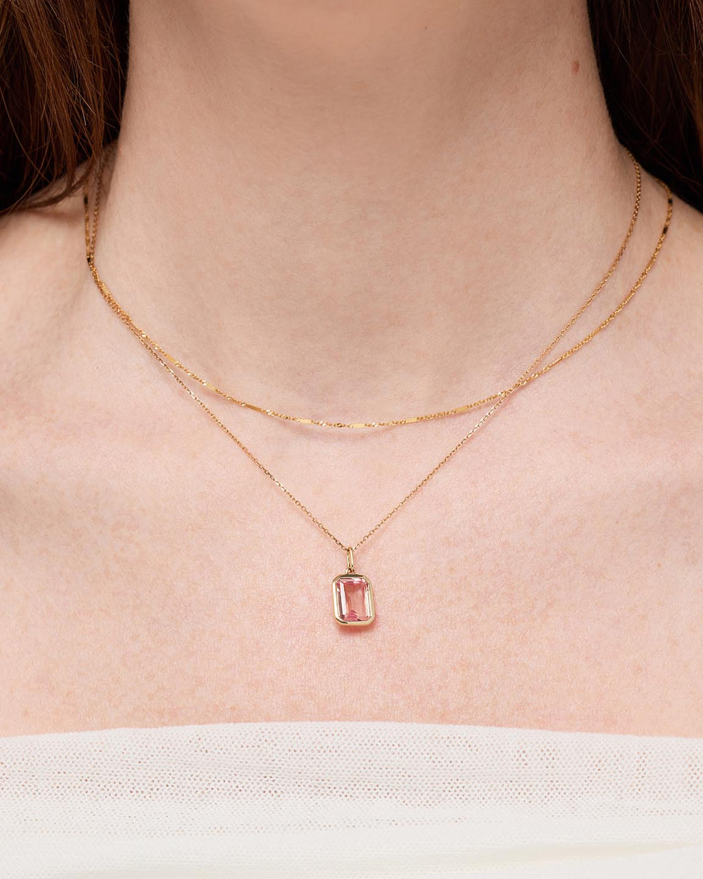 Solid Yellow Gold - Light Pink Sapphire Spritz Charm