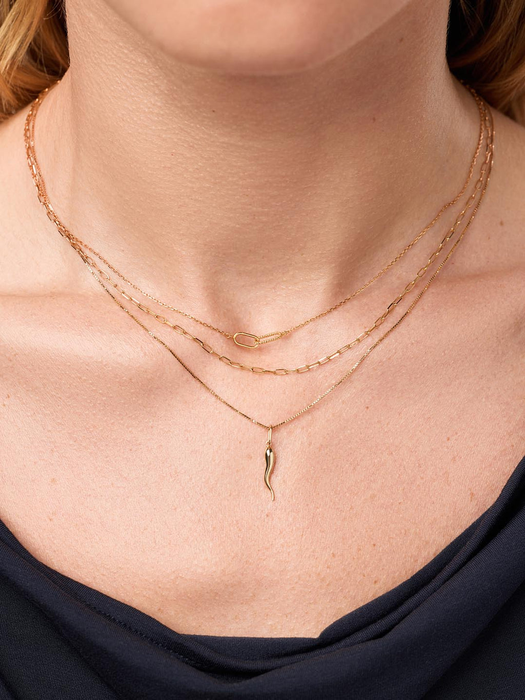 Solid Yellow Gold - Italian Horn Charm