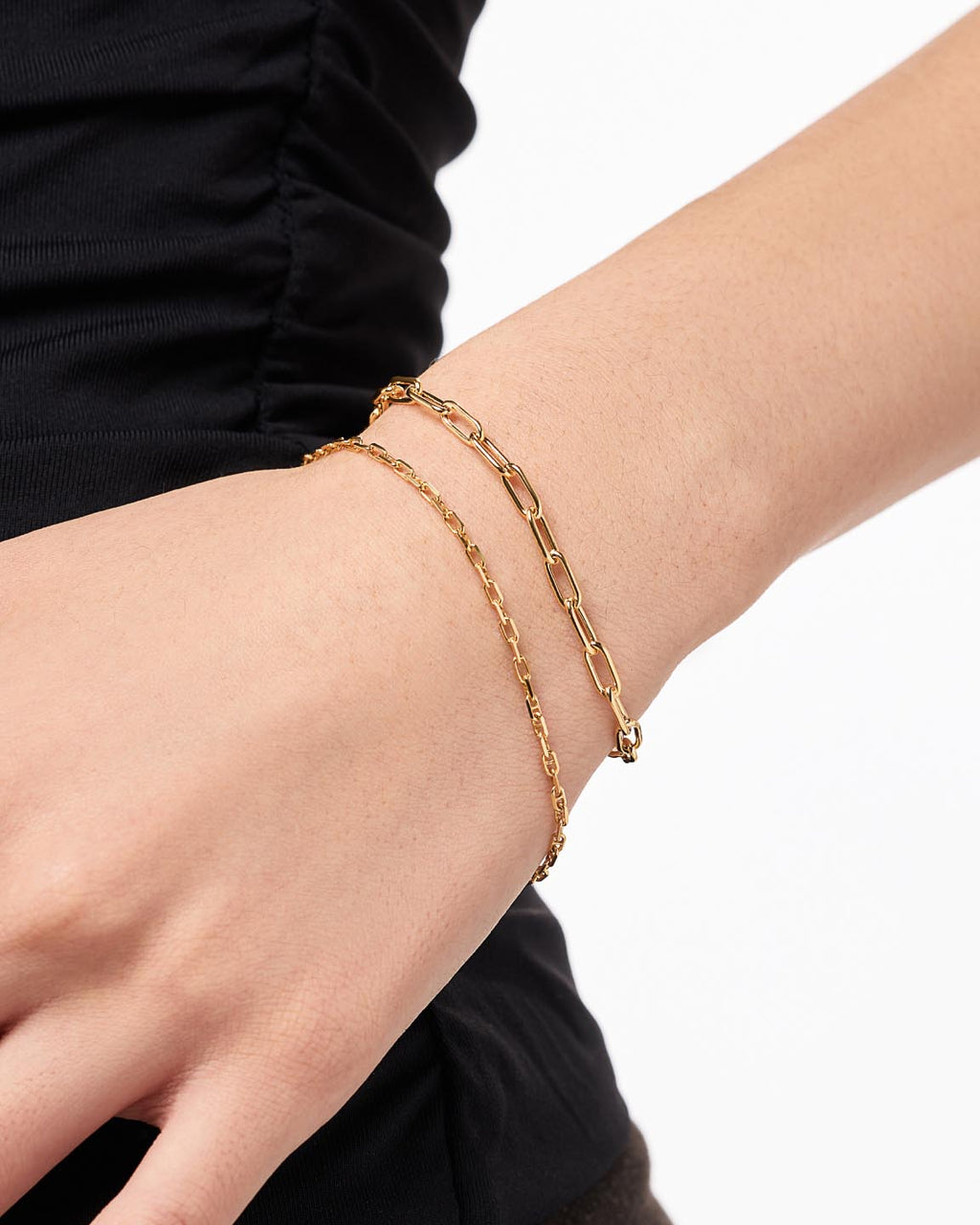 Solid Yellow Gold - Large Paperclip Bracelet