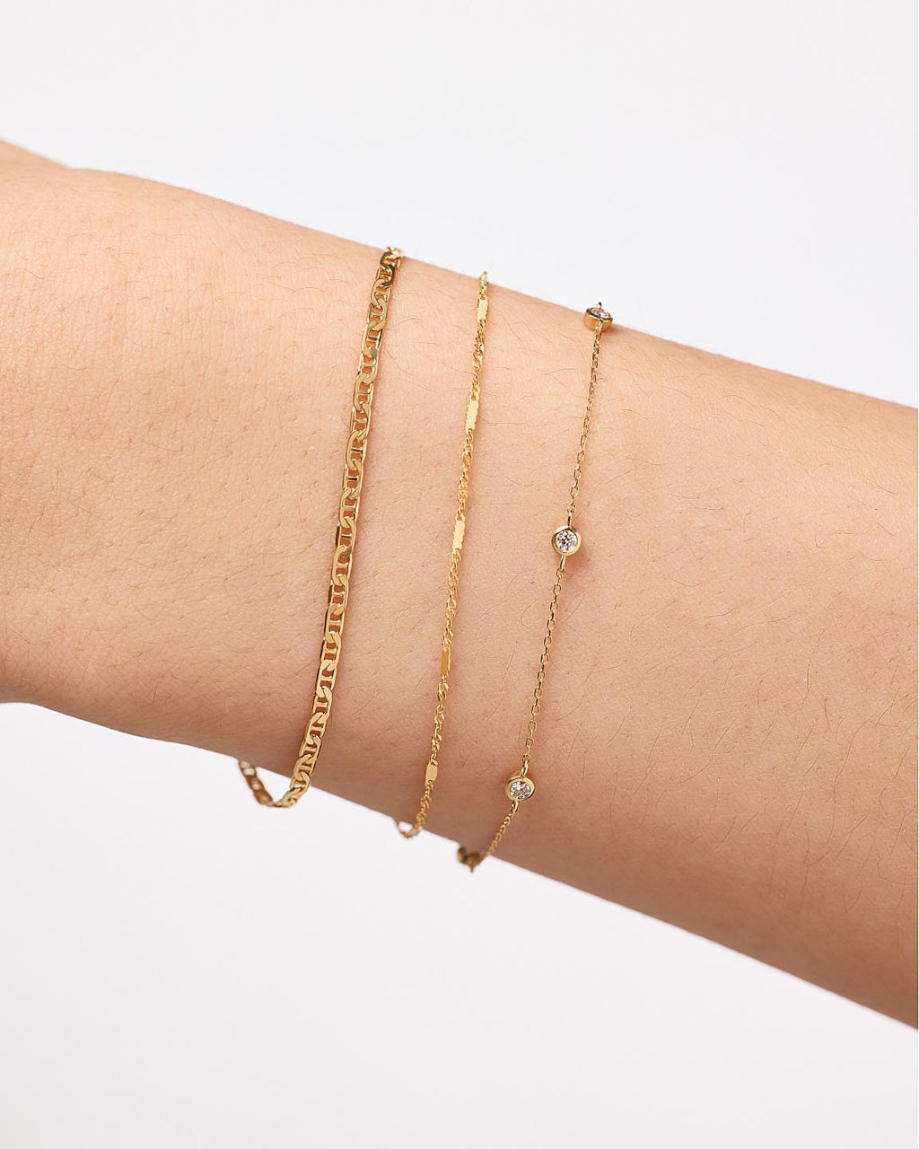 Solid Yellow Gold - Singapore Chain Bracelet