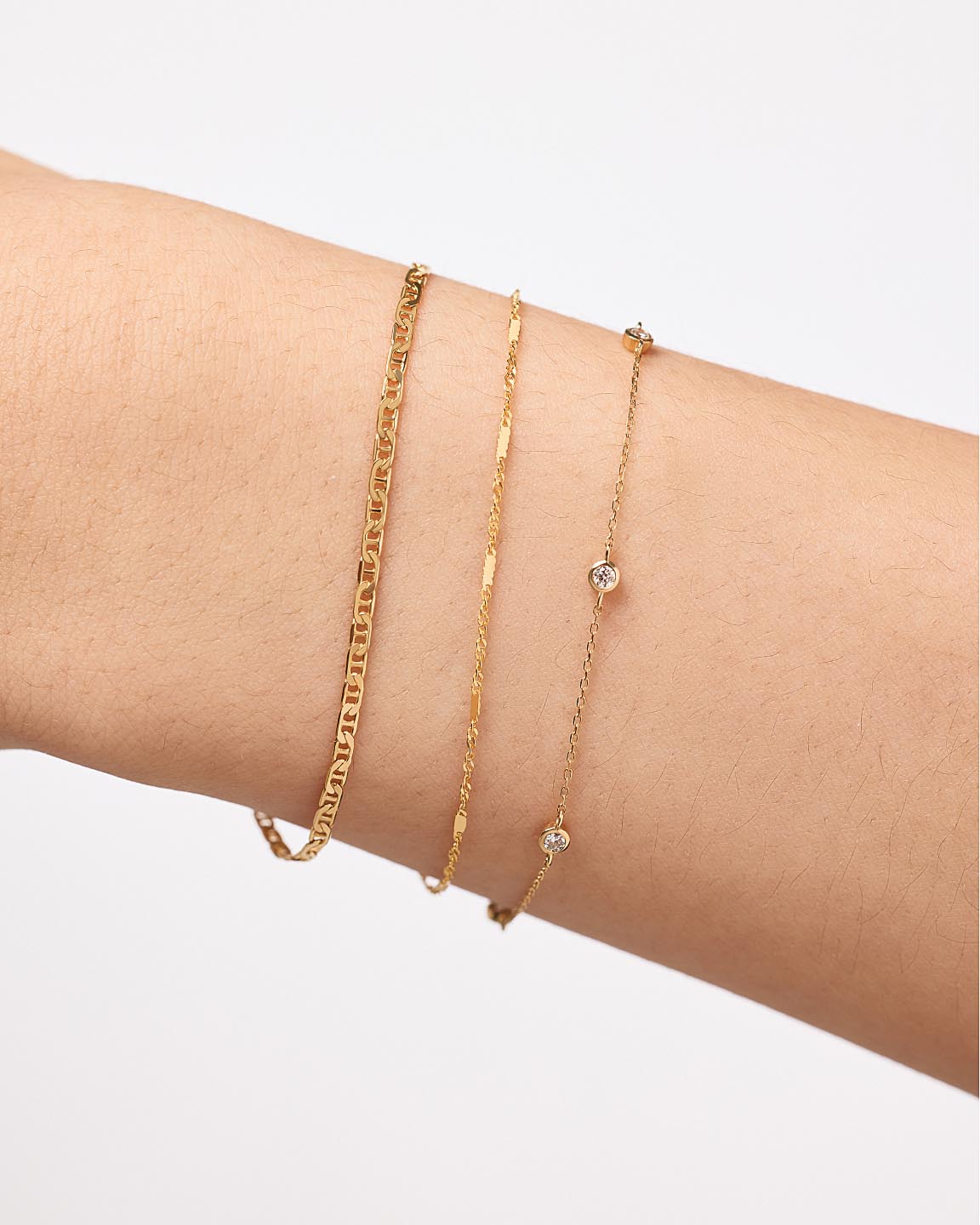 Solid Yellow Gold - Singapore Chain Bracelet