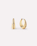 Gold Hoops - Nate Medium Pave