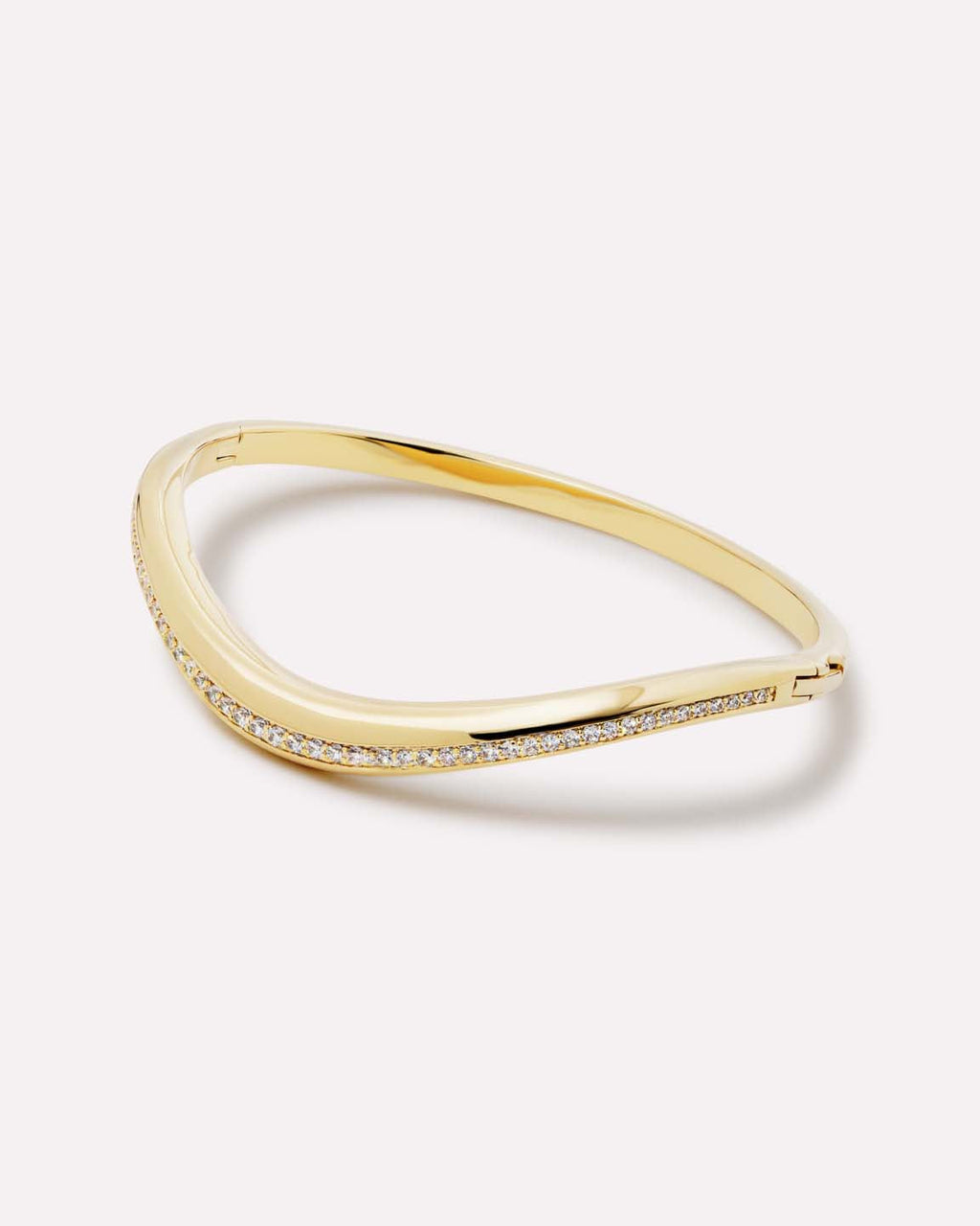 Gold Bangle Bracelet - Talia Slim Pave