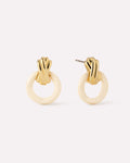 Gold Stud Earrings - Remi Studs White