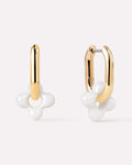 Flower Earrings - Cassia Hoops Mother of Pearl