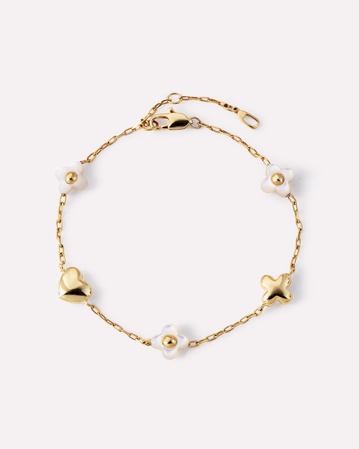 Gold Charm Bracelet - Azura Bracelet Mother of Pearl