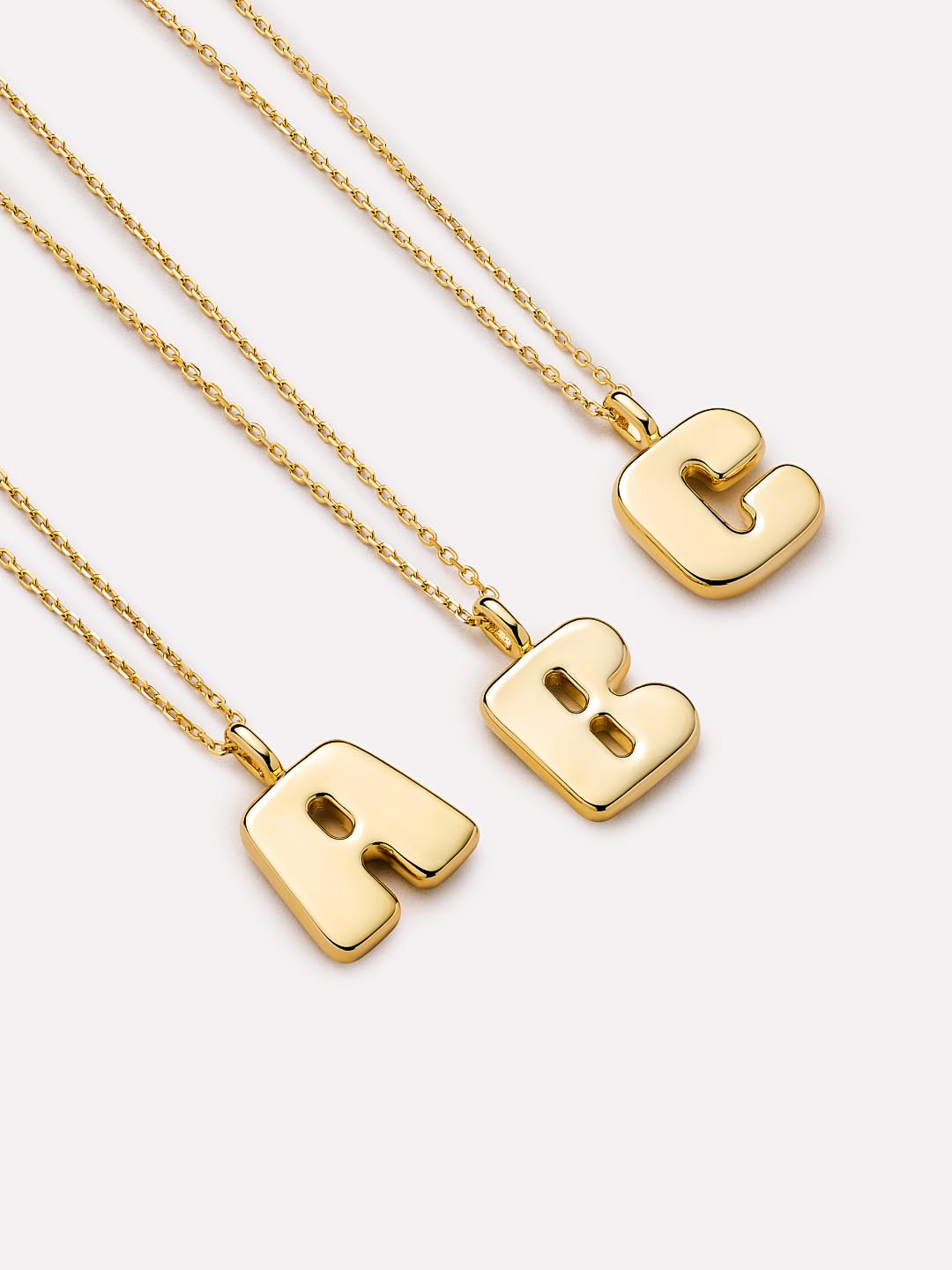 Sterling Silver - Bubble Letter Necklace
