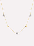 Heart Necklace - Lev Mini Pave Station Necklace