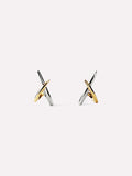 Gold Stud Earrings - Sloane Two Tone