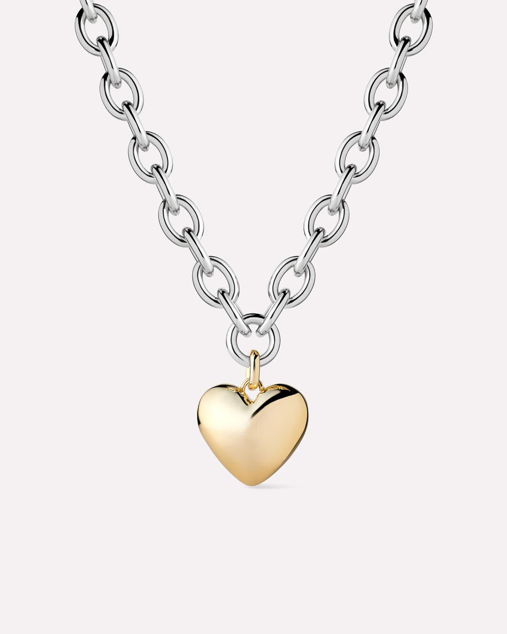 Heart Necklace - Lev Bold Two Tone