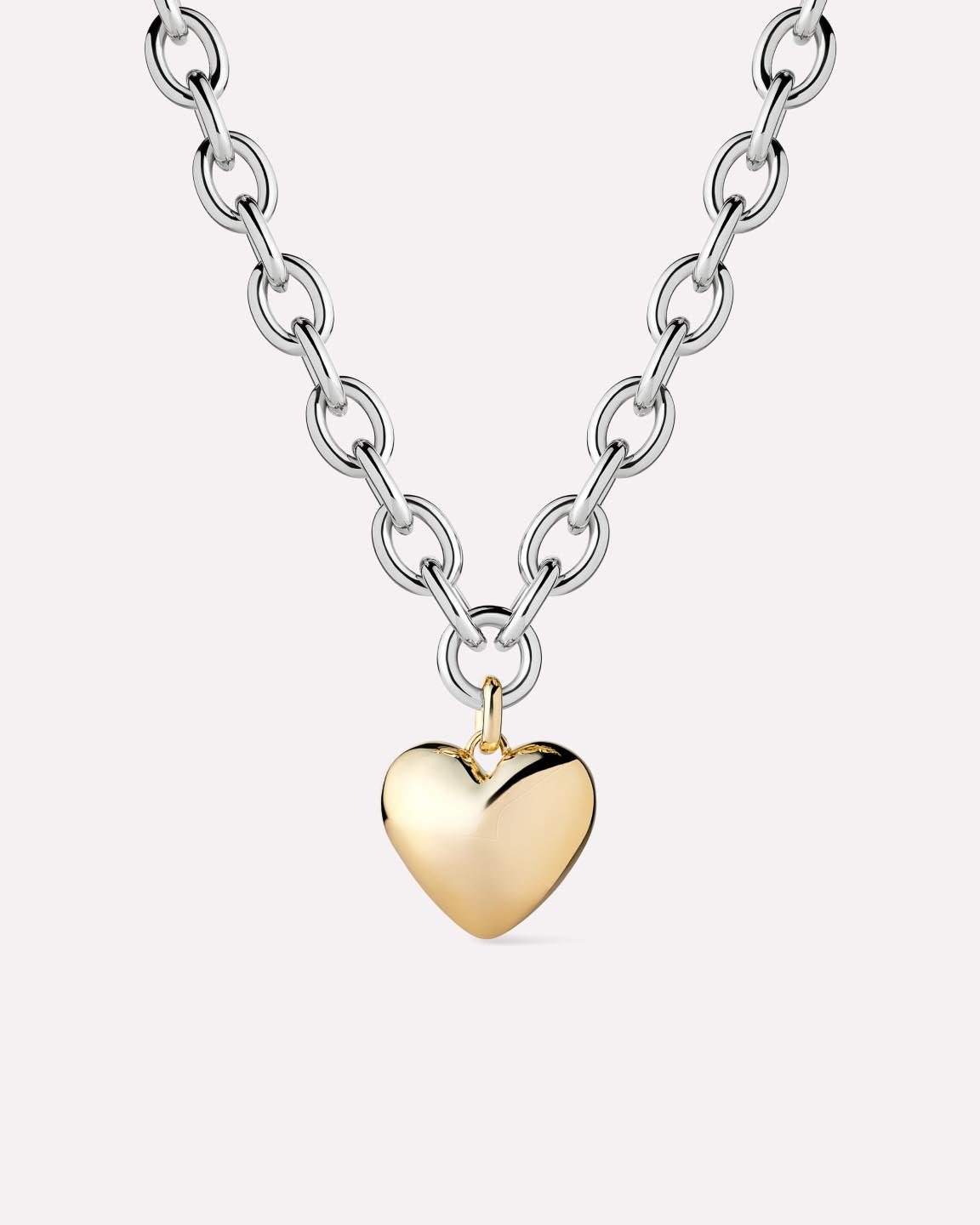 Heart Necklace - Lev Bold Two Tone