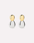 Drop Earrings - Pebble Earrings Two Tone