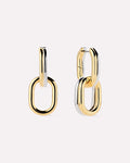 Drop Earrings - Ash Double Two Tone Links
