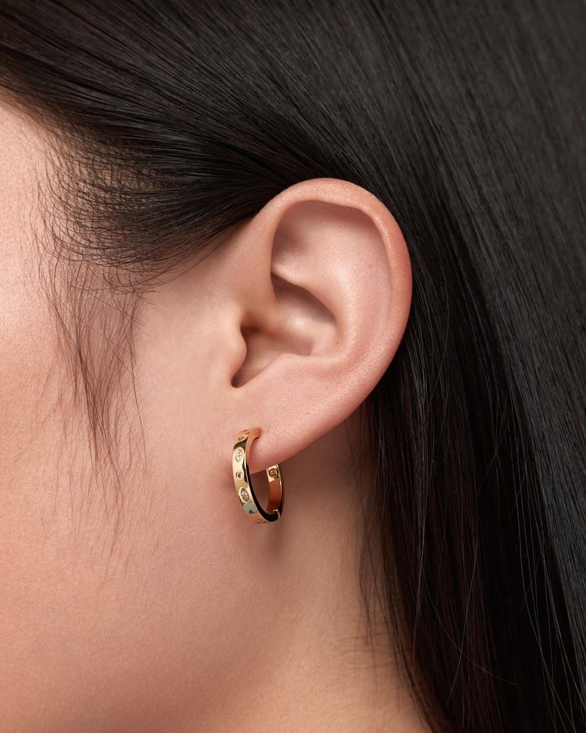 Gold Hoop Earrings - Selena Medium Hoops