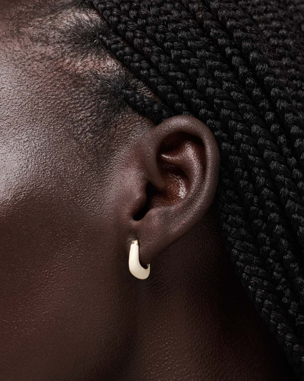 Huggie Earrings - Dakota Mini White
