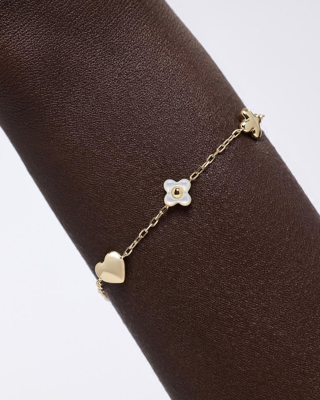 Gold Charm Bracelet - Azura Bracelet Mother of Pearl