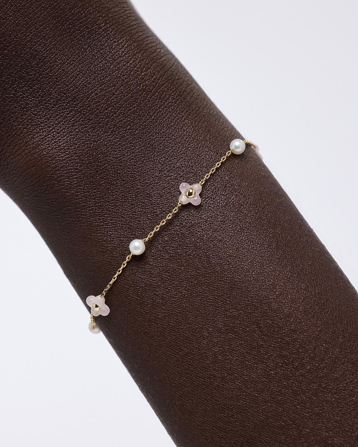 Flower Bracelet - Hannah Bracelet Rose Quartz