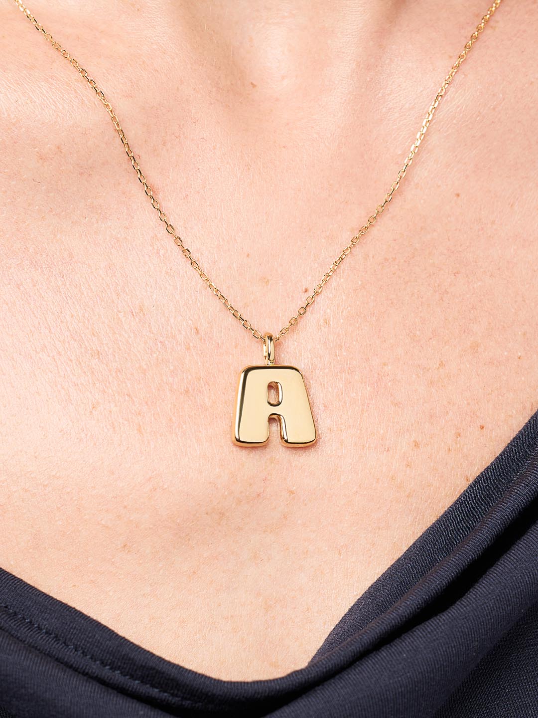 Sterling Silver - Bubble Letter Necklace