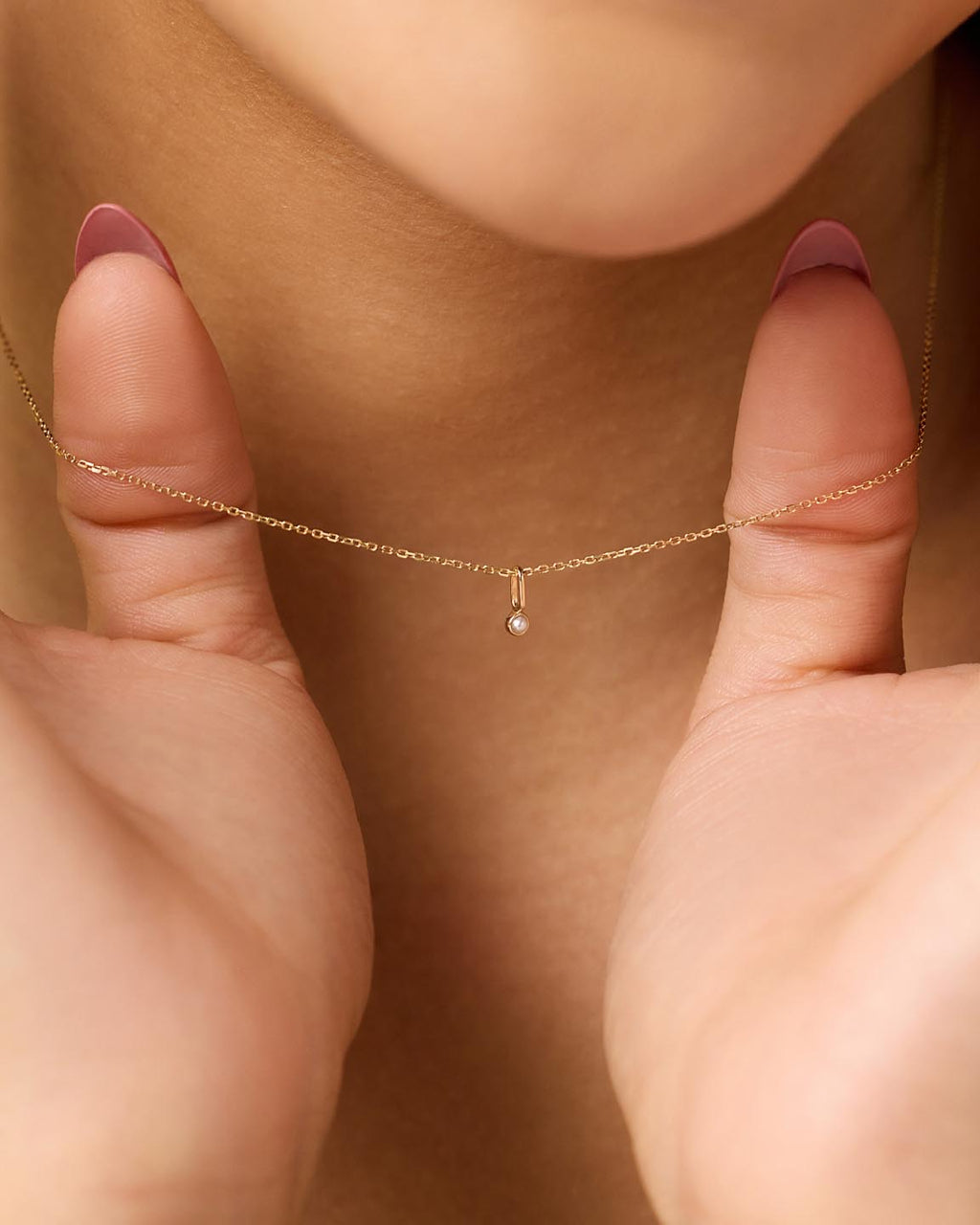 Solid Yellow Gold - Pearl Mini Birthstone Charm