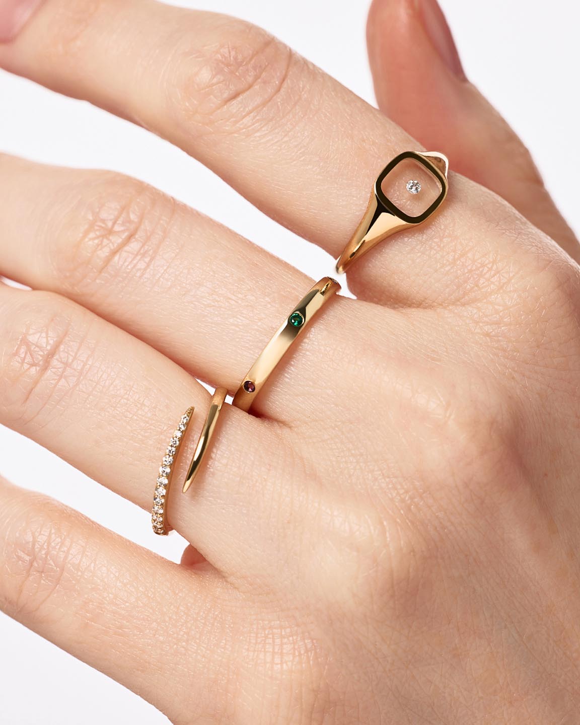 Birthstone Jewelry - 6 Stone Station Birthstone Ring