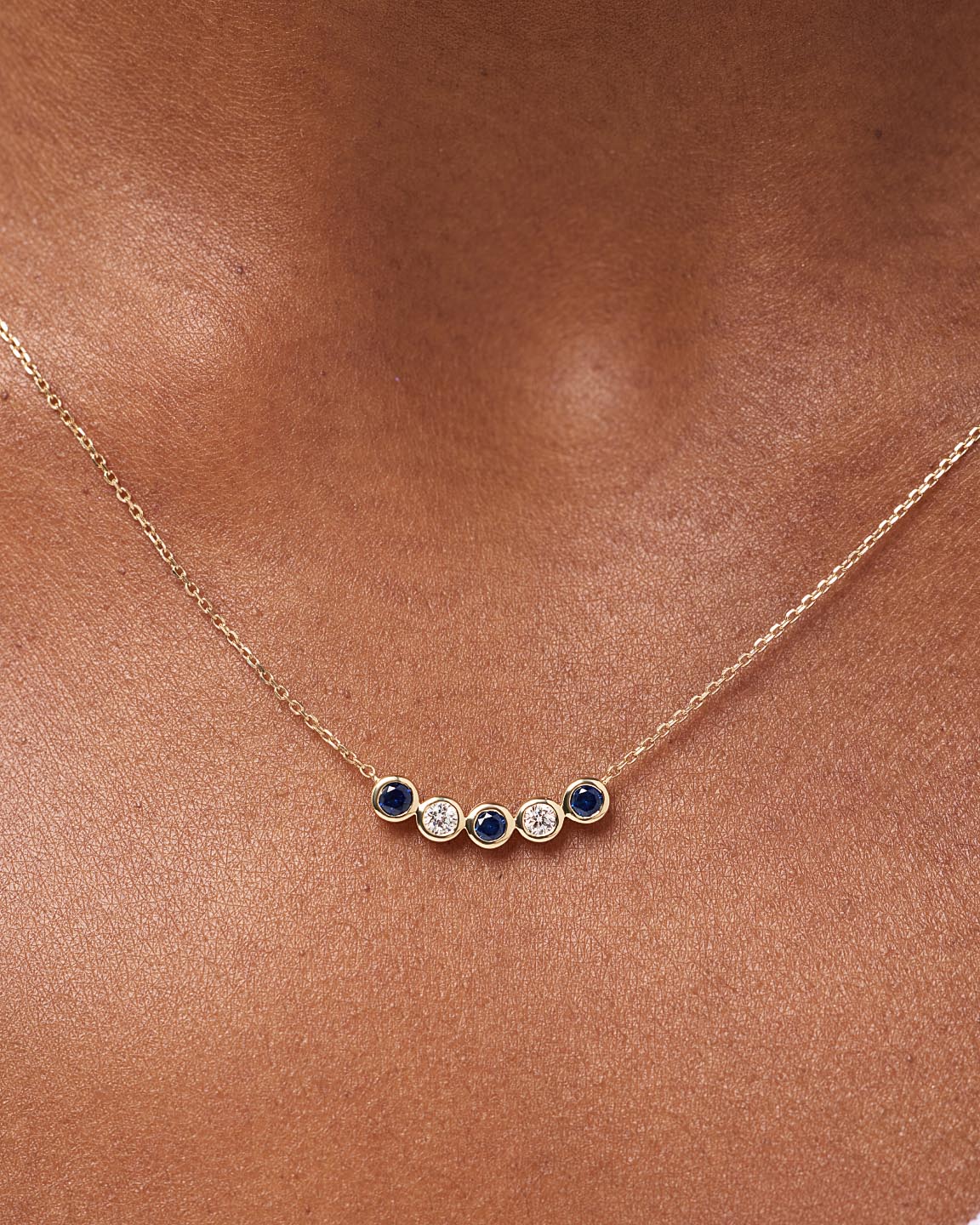 Birthstone Necklace - 5 Stone Birthstone Necklace