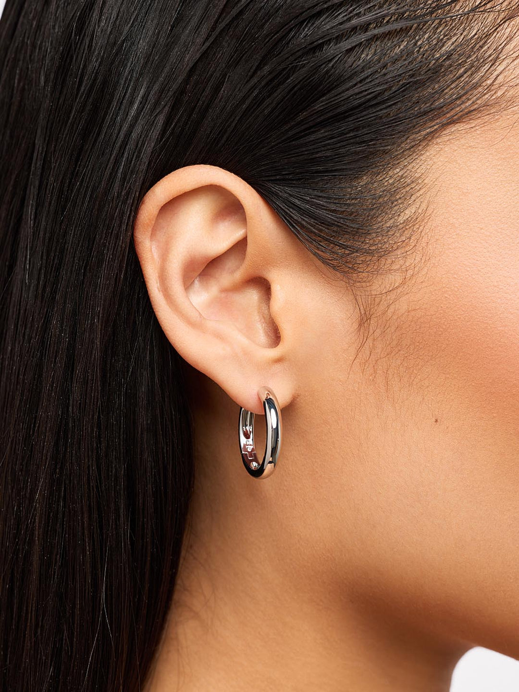 Hoop Earrings - Giulia Large Silver